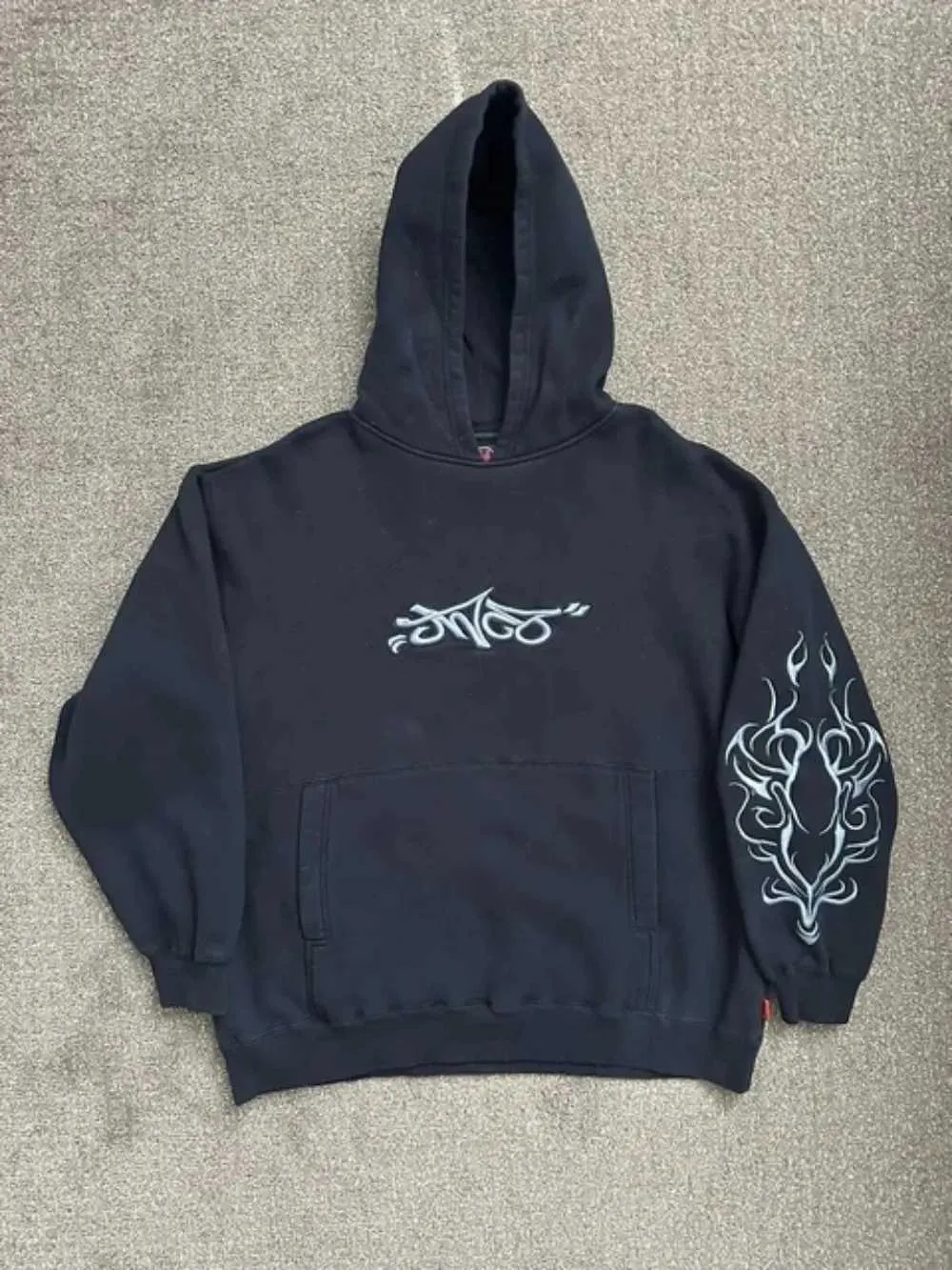 Y2K Les Artisans Hoodie With JNCO Letter Graphic Oversized Y2K Les Artisans Hoodie With JNCO Letter Graphic Oversized