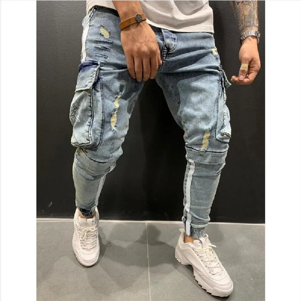 Jeans da uomo Jeans da uomo Pantaloni tascabili in denim Estate Autunno Sottile Slim Fit regolare Jeans dritti Elasticità Elastico Pantaloni maschili blu neri 230421