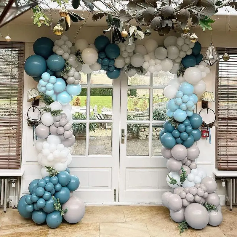 Party Decoration 5/10Inch Dusty Blue Balloons Matt för Baby Shower Dop Wedding Birthday Decor