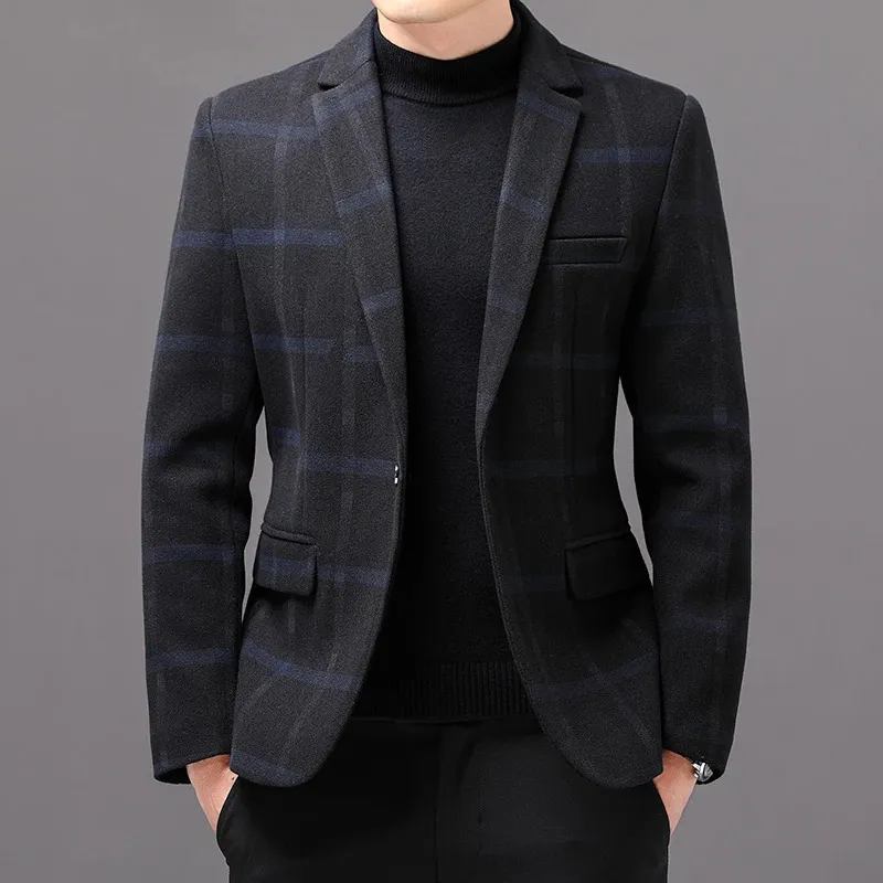 Herrenanzüge Blazer Markenkleidung Mode Herren Casual Business Plaid Slim Fit Anzugjacke Formelle Kleidung Blazer Jacke Anzugmantel S-3XL 231122