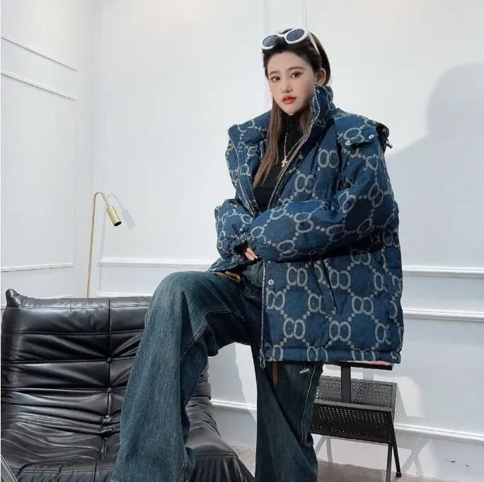 NEWGGSS giacca firmata da donna giacche di jeans a maniche lunghe giacca di jeans imbottita in cotone con cappuccio invernale da donna cappotto taglie forti