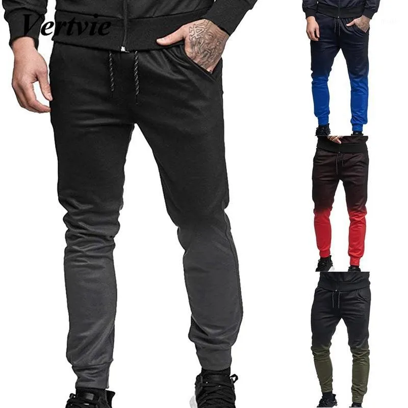 Running Pants Vertvie Men's Gradient Slim Male 2023 Stitching Elasticity Man Fitness Joggers Trousers Gym Sports1