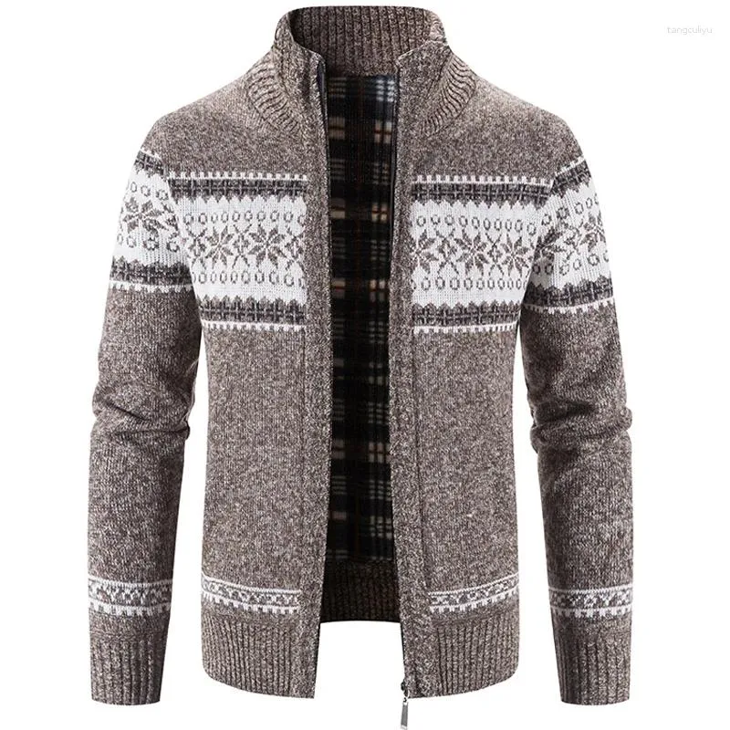 Chandails pour hommes automne hiver veste hommes version coréenne mince tricot cardigan en peluche manteau rembourré mâle pull décontracté chemise