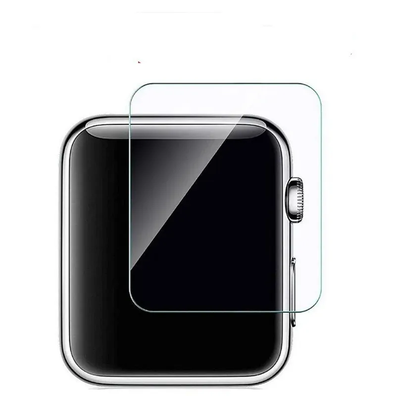Filmes de tela para Apple Watch Vidro temperado transparente 45mm 41mm 42mm 38mm 44mm 40mm Series 7 6 5 4 3 2 1 9h Draga Anti-arranhadura Protetor de tela