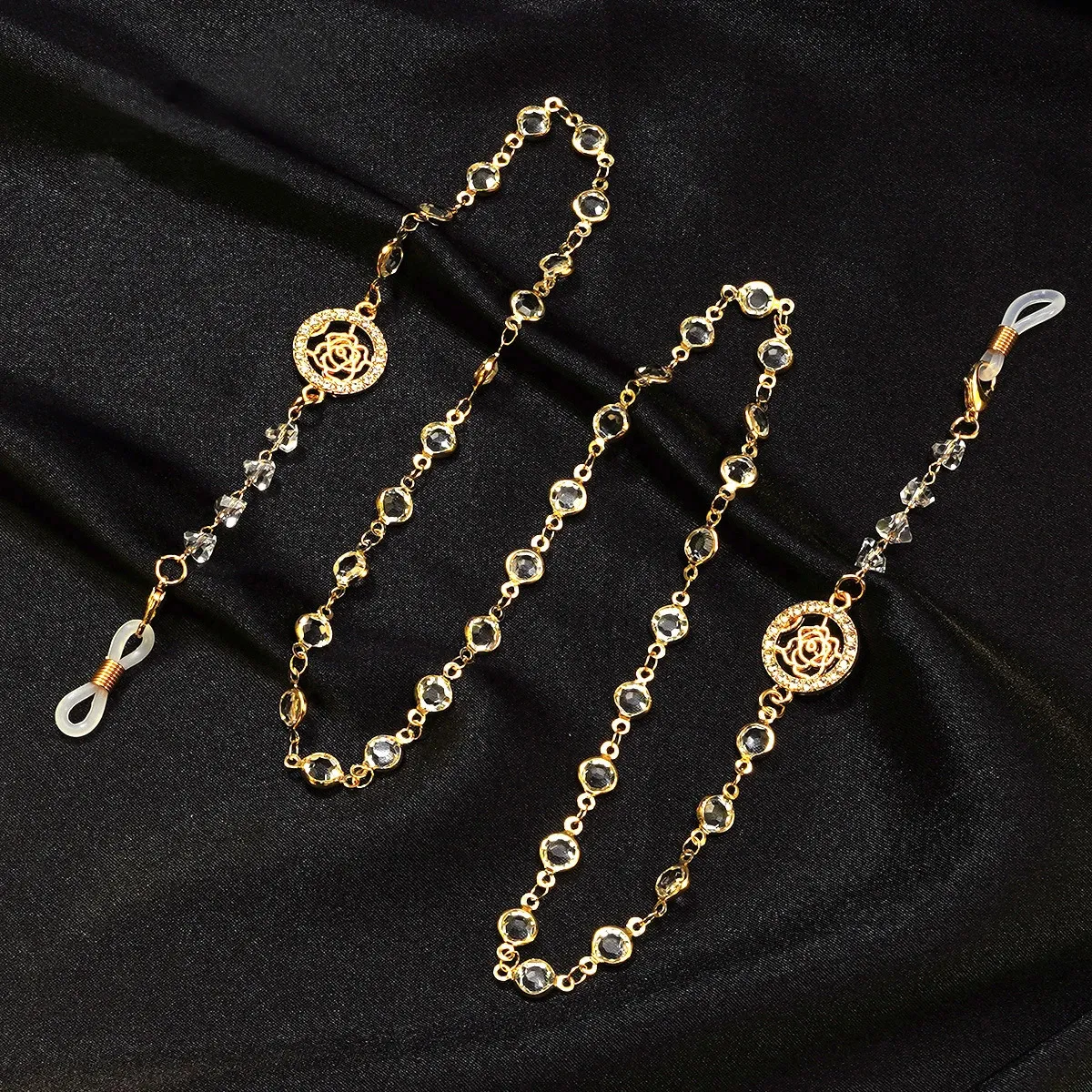 Metal Eyeglass Chain With Butterfly, Rose, Four Leaf Clover Design Anti