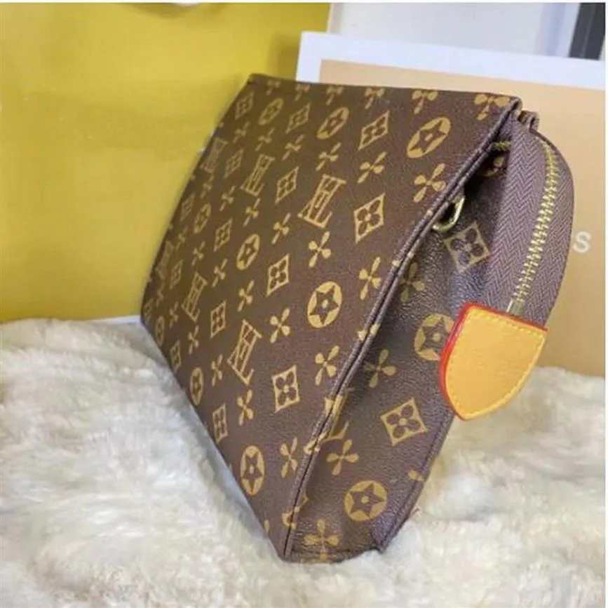 Topo kvalitet ny handväska resor toalettartikar påse 26 cm skydd makeup koppling läder vattentäta kosmetiska väskor för kvinnor med damm2712
