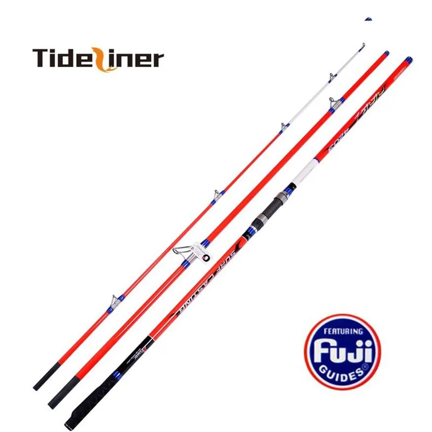 4 2m full fuji parts surf fishing rod carbon fiber spinning surf casting  fishing rod pole 3 sections lure weight 100-250g235N