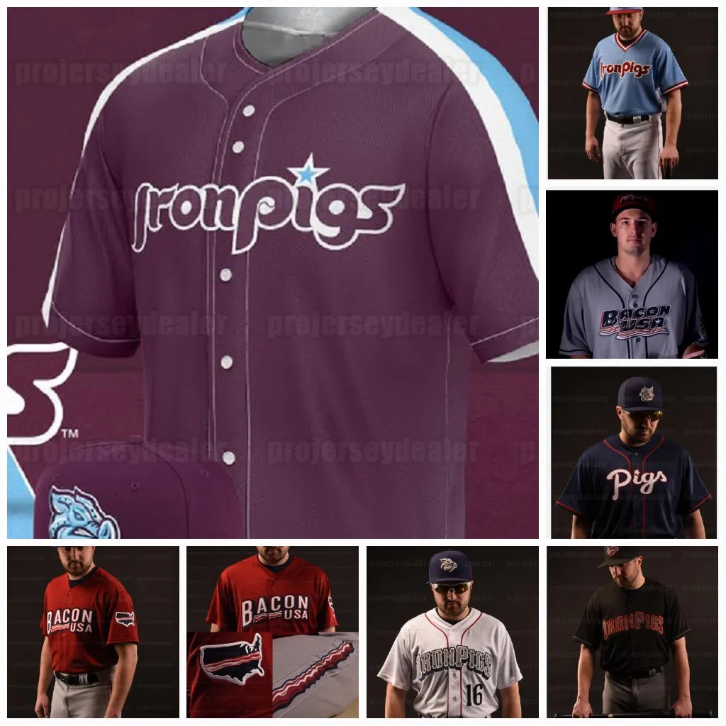 Customizable Lehigh Valley Ironpigs Baseball Jersey Pick Your Number