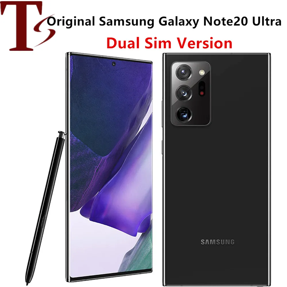 Samsung Galaxy Note 20 Ultra 5G Note20 Ultra Dual Sim N986 128GB Originele mobiele telefoon Octa Core Exynos 990 6.9 "12 GB RAM 108MPDUAL 12MP 5PC