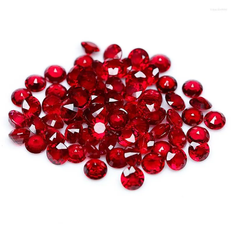 Свободные драгоценные камни Высококачественный натуральный рубиновый кровавый красный драгоценный камень круглый порезанный камень