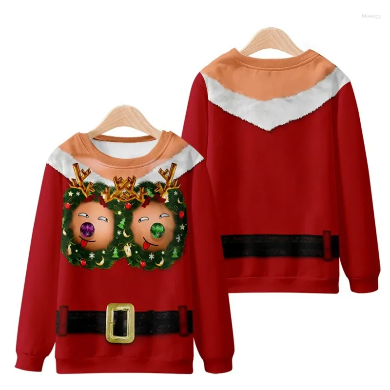 Erkek Hoodies çirkin Noel kazakları yeşil jumperlar 3d komik baskılı tatil partisi xmas sweatshirt doğum günü için 2024