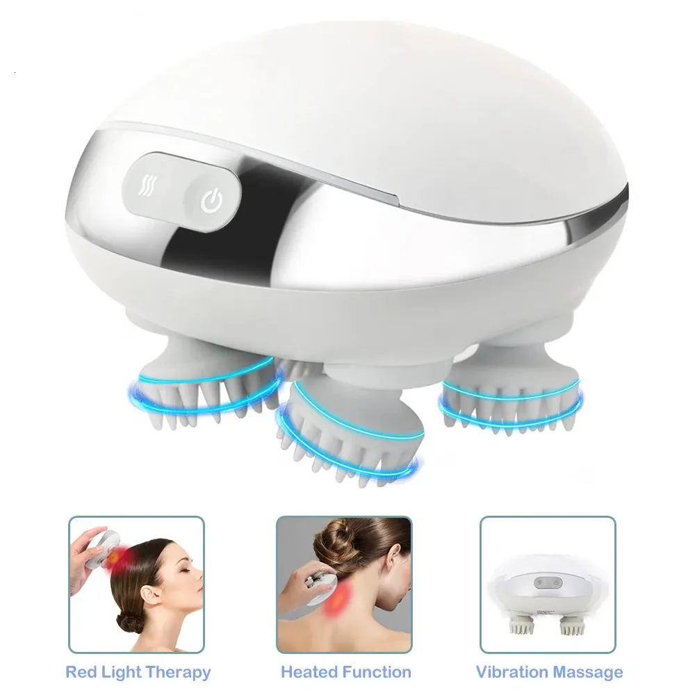 Head Massager Electric Scalp With Vibrator Heated For Relaxation Treatments Migraine Relief Hair Growth Body 231121