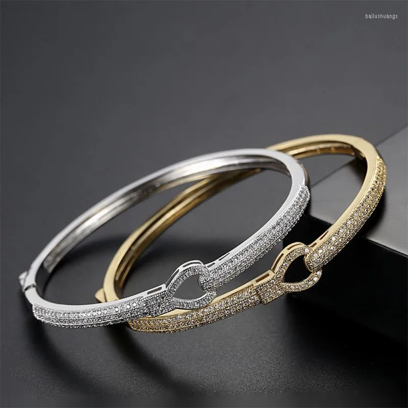 Bangle Brand Fashion Luxury Heart For Women Wedding Party Gifts Copper Winter Jewelry Ladies Classic