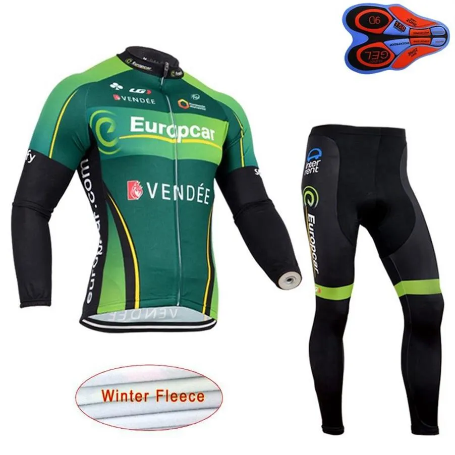 EUROPCRA Team Winter thermique polaire cyclisme Jersey Set Team hommes Sport vêtements d'équitation vélo VTT vêtements plus chaud vélo uniforme 278v