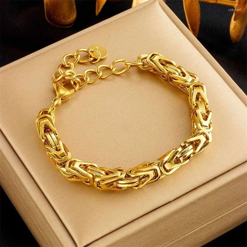 STRAND 316L roestvrij staal mode punk gouden kleur geoometrische armband voor vrouwen meisjes eenvoudige polspartij sieraden geschenk groothandel