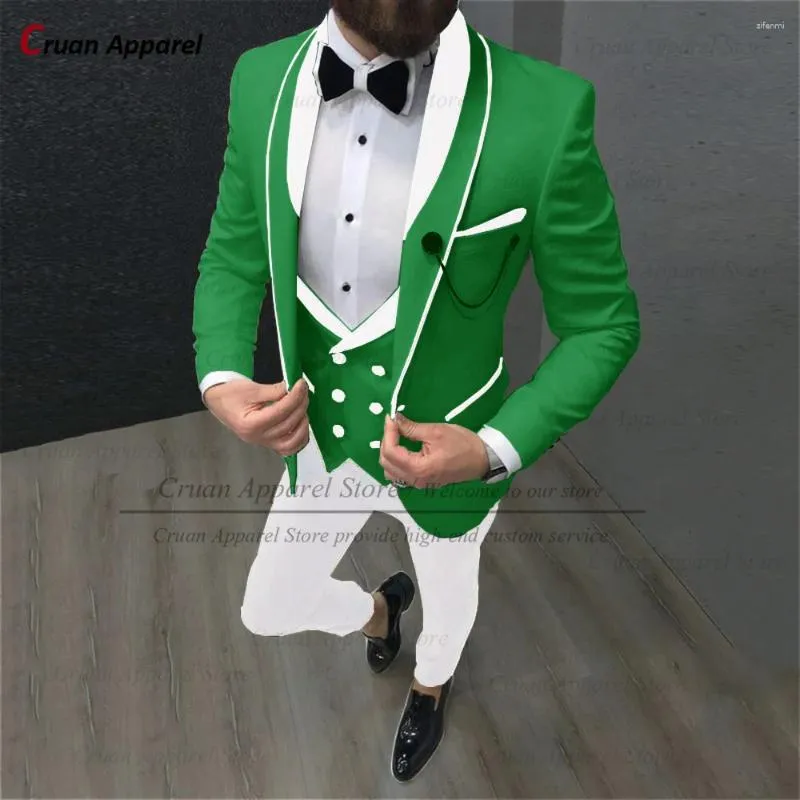 Herenkostuums Mode Slim Fit Herenpaksets Formele jassen voor stalknecht Bruiloft Gastheer Op maat gemaakte elegante blazer Vest Broek Tuxedo 3-delig