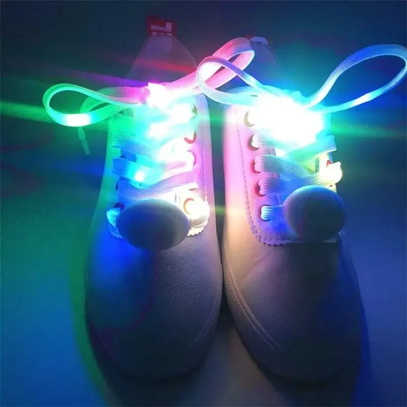 Outdoor Sports Abs Luminous Shoelaces Nylon Led Luminous Light With GlowingShoelace Christmas Party Decoration Gift Home Party