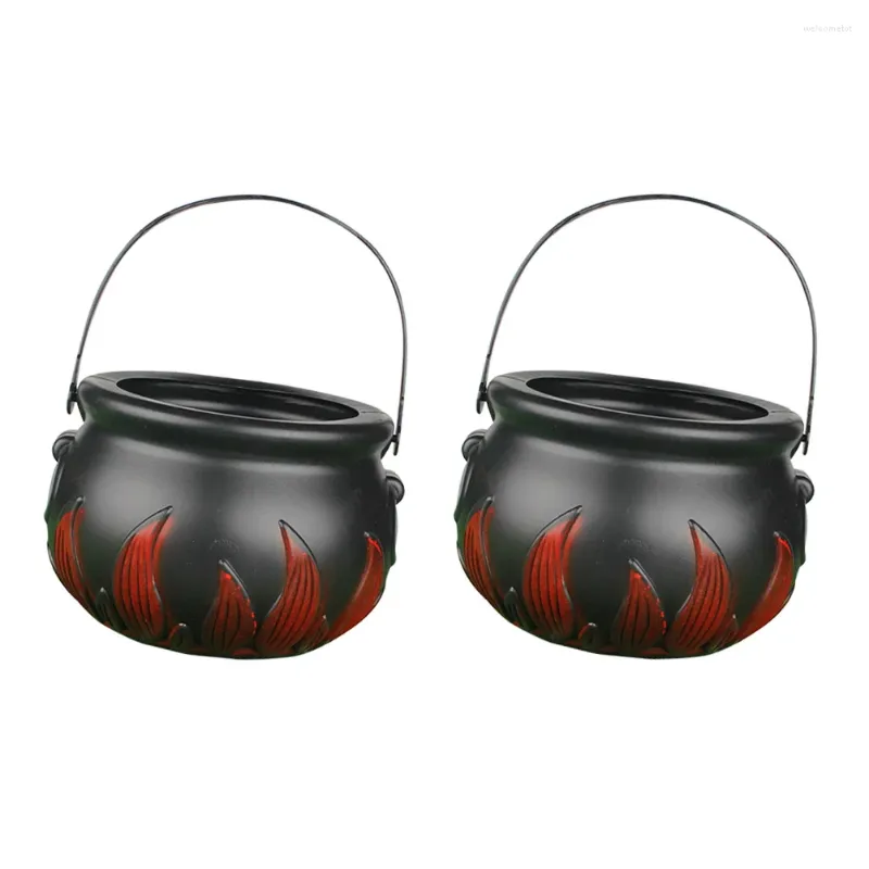 Assiettes 2 pièces articles de fête d'halloween porte-bonbons seau panier conteneur chaudron Pot distributeur