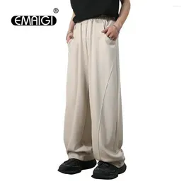 Men`s Pants Men Elastic Waist Loose Casual Wide Leg Sport Male Streetwear Fashion Trousers Jogger Sweatpants