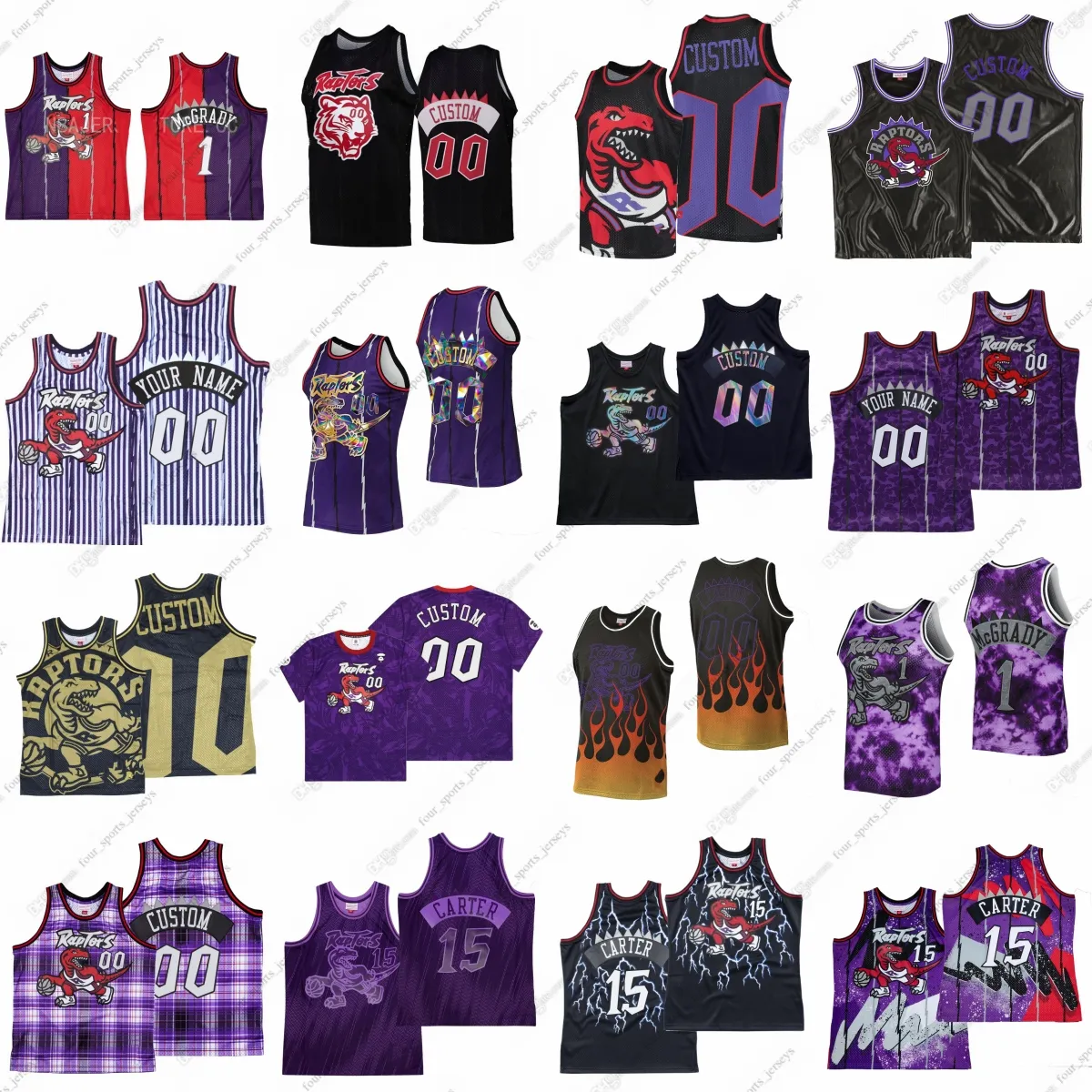Custom 1997 Retro Mitchell And Ness Basketball Jersey Vince Carter
