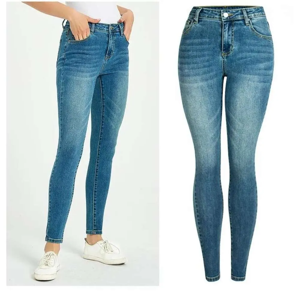 Jeans pour femmes 2023 Spring Fashion Slim et Tall Denim Crayon Pantalon Femme Gros Designer de marque