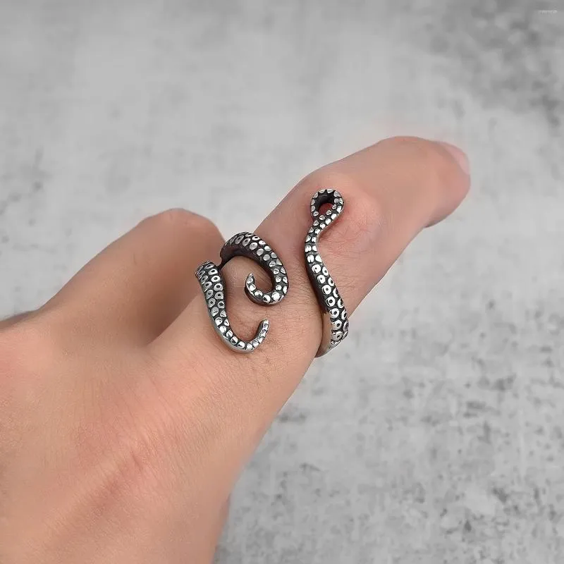 Gothic Squid Octopus Ring Fashion Vintage Jewelry Open Adjustable Ring for  Women Men Punk Jewelry