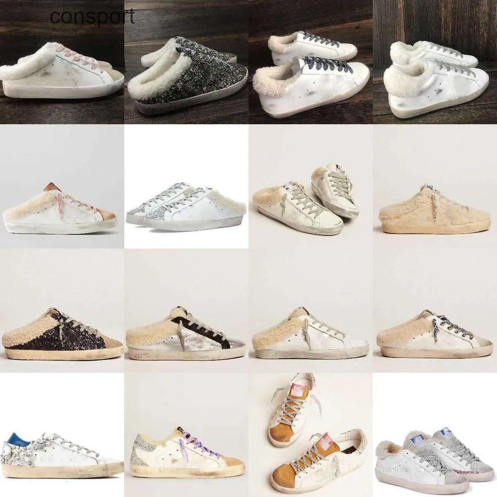 Designer-Schuhe, Glitzer, Goldenlies, Goosedlies, Leder-Sneaker, schmutzige Hausschuhe, Schuhe, Obermaterial, Neuerscheinung, Plüsch, Superstar, modisch, lässig, Superstar, klassisch für Damen