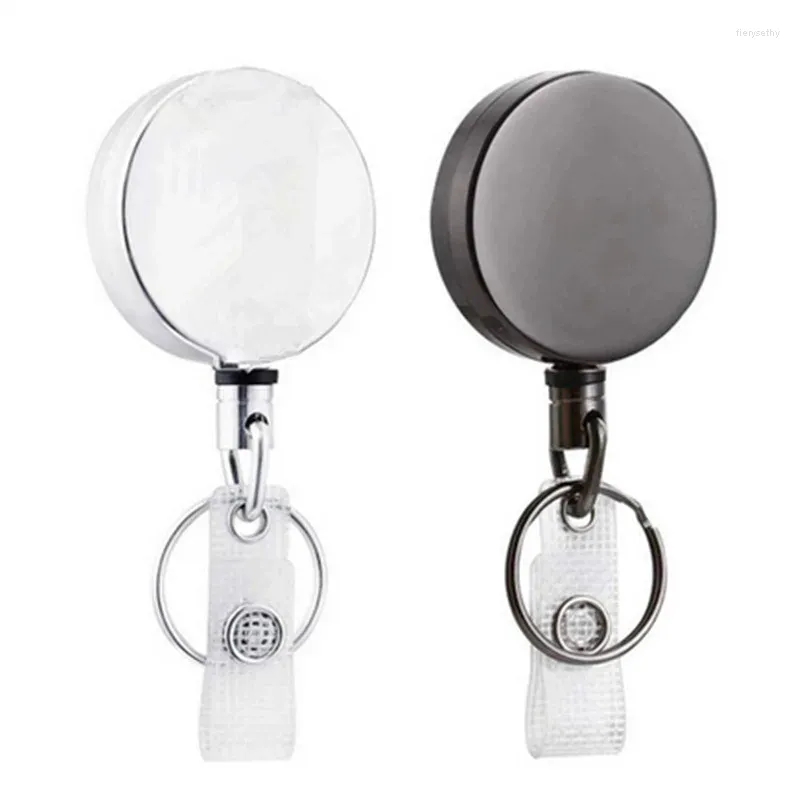 Keychains Luxury Quality Driveble Pull Badge Reel Zinc Eloy Metal ID LANYARD NAMN TAG CARD RECOIL BELE RING CHAND CLIPS