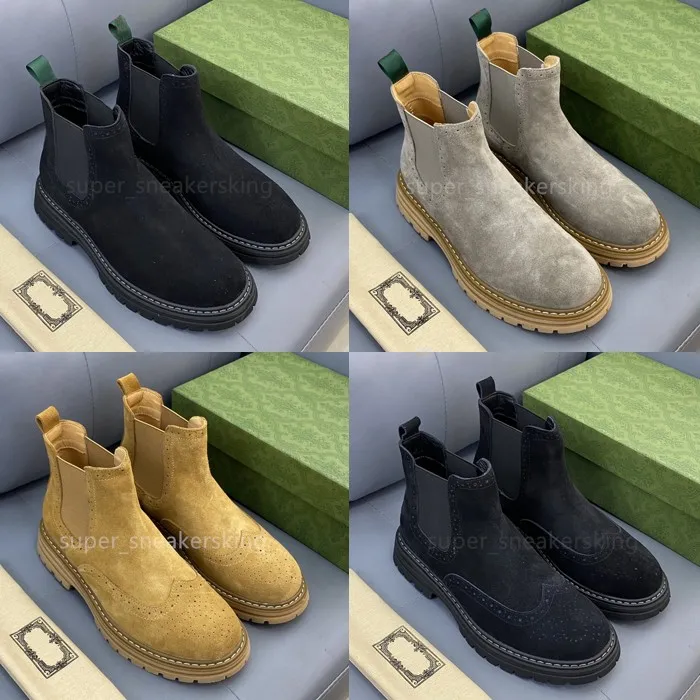 Erkekler Botlar Tasarımcı Ayakkabı İtalya Süet Botlar Doc Martens Designer Erkek Kar Botları Oxford Alt Ayak Bileği Boots Boyutu Kutu