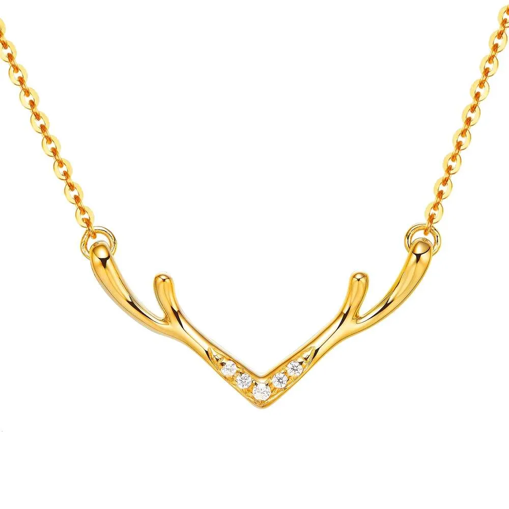 2023 New Necklaces Gold And Diamond Antler 14K/ Sterling Sier Fine Jewelry Necklace For Women