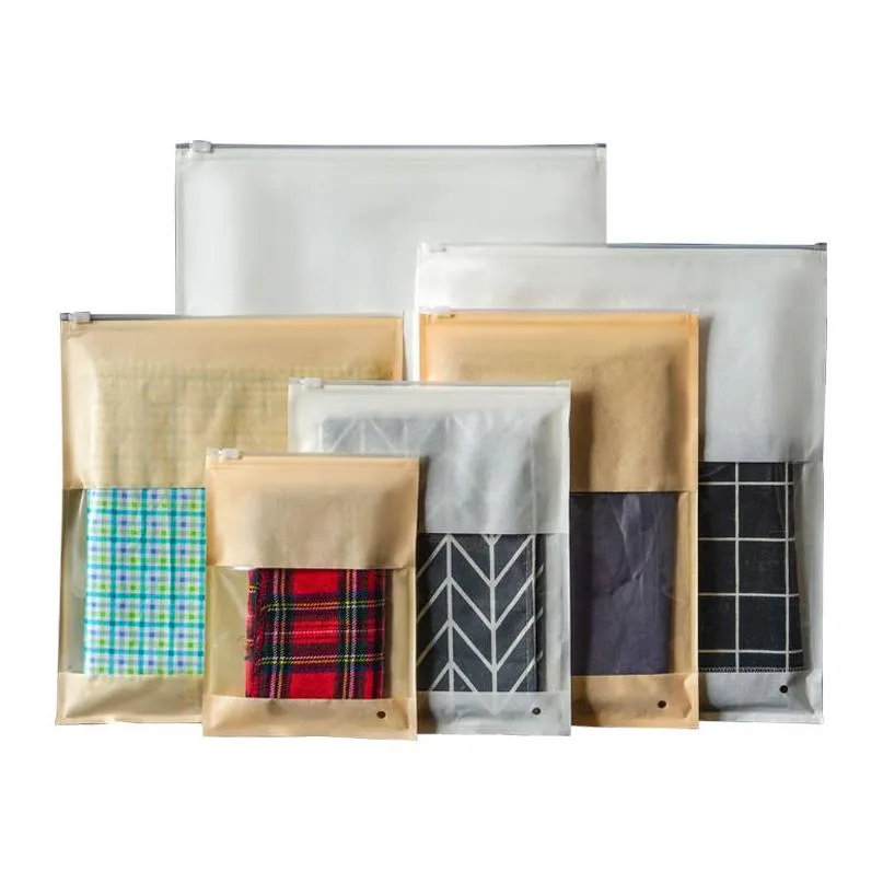 Сумки для хранения высококлассная одежда Kraft Paper Bag Сумма для застежки -сала