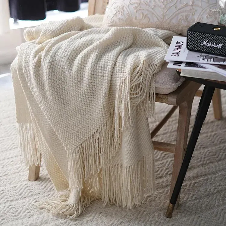 Sofa Cover Blanket, Solid Color, Summer Office AIRconditioning Nap Blanket,  Knitted Small Blanket 