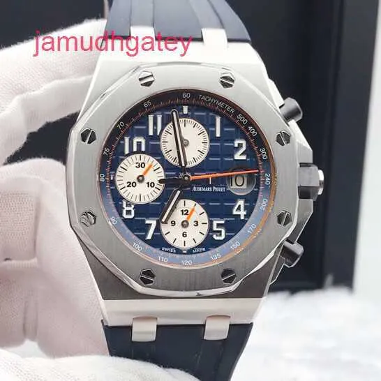 Ap Swiss Montre de luxe Royal Oak Offshore Series Machines automatiques en acier de précision 42 mm Fonction de chronométrage Montre pour homme Plaque bleue 26470st Oo A027ca.01 Ruban en caoutchouc