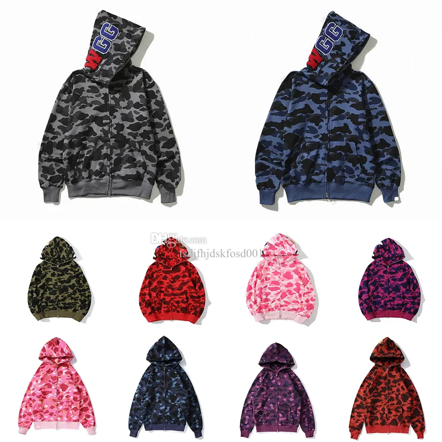Herren-Marken-Hoodie in 21 Farben, Hai-Qualität, japanische Mode, Frühling und Herbst, Camouflage-gestickter Affen-Baumwoll-Hoodie, Größe M-3XL