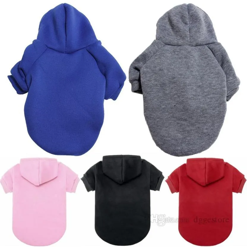 Sublimation Blank Basic Polyester Pet Clothes Warm Dog Hoodie Dog Apparel for Small Medium Large Dogs Fleece Soft Winter Pullover 273b