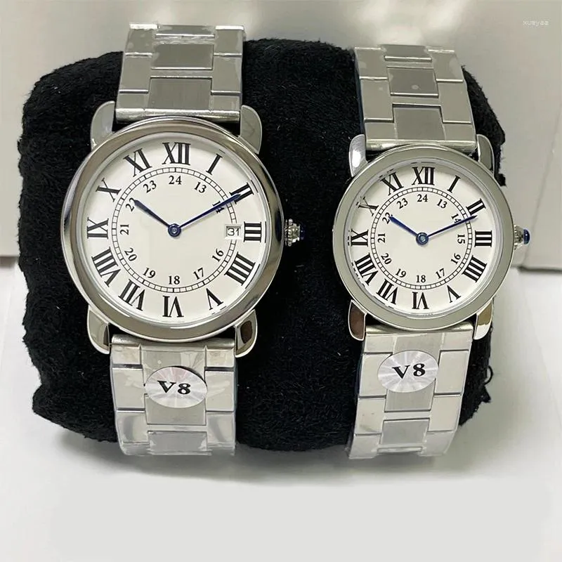 Armbanduhren Französische Uhr für Frauen Volldiamant Edelstahlarmband Quarz 29,5 mm 36 mm Mode CT