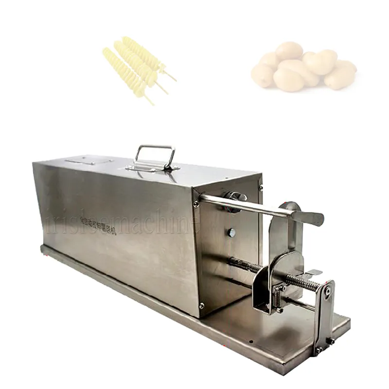 Kommerzielle Spiralchips gedrehter Pommes-Frites-Schneider, Kartoffelturm-Herstellungsmaschine, automatischer elektrischer Stretch-Kartoffelschneider