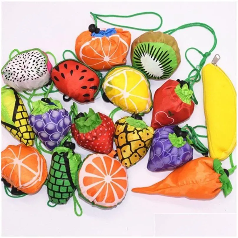 Borse portaoggetti Creative Kids Lovely Gift Bag Wrap Pieghevole Portatile Fibra di poliestere Frutta Eco Friendly Utilizzabile Negozio 2 6Xs Drop Delivery Dh950