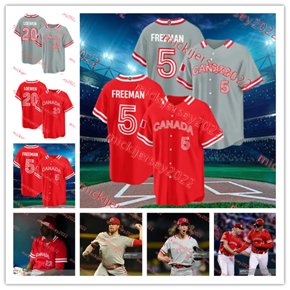 2023 WBC Canada Baseball Jersey Kellin Deglan Bo Naylor Freddie Freeman Abraham Toro Edouard Julien Damiano Palmegiani Otto Lopez Jerseys Custom Stitched Heren