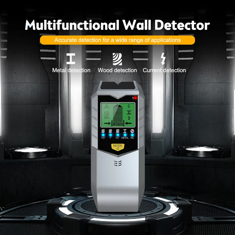 Detector de Materiales en Paredes. Multifuncional Encuentre Metales,  Madera, Cables, Tuberias. Pantalla LCD