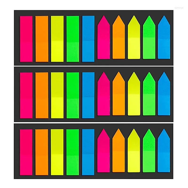 Ark färgklistermärken transparent fluorescerande indexflikar flaggor klistermärke pappersvaror barn gåvor skolkontors leveranser