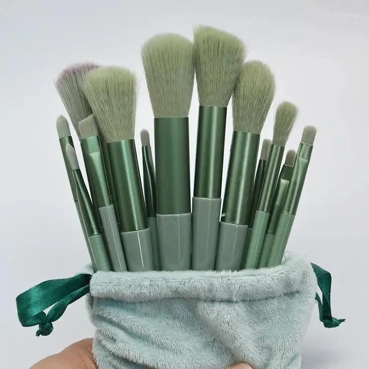 Pinceaux de maquillage treize quatre saisons vert ensemble lait thé couleur 13 brosse beauté