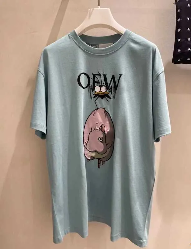 Designer de camiseta feminina 22 verão novo qianyou qianxun casal de rato rato rouno round pishirt desenho animado animal bordado de manga curta verde xd9u