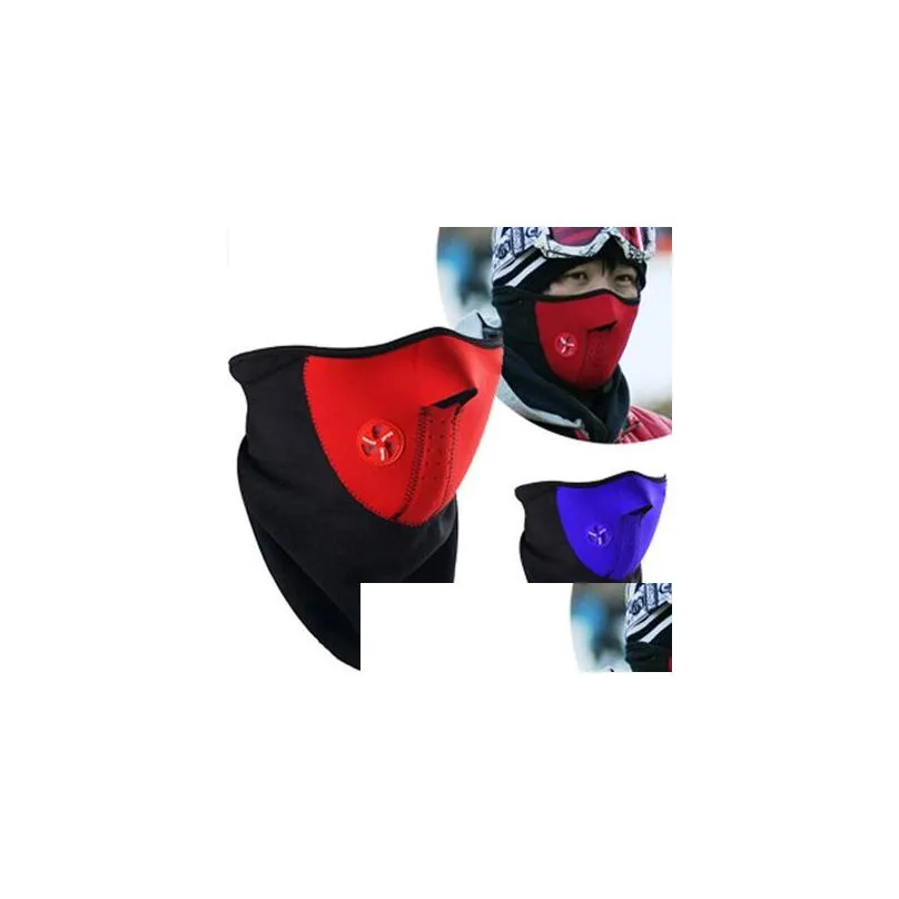 Motor Gezichtsmasker Winter Warm Winddicht Fietsen Half Er Voor Fietsen Skiën Buitensporten Halsdoek Hoofddeksels Drop Delivery Mobiles Mot Otqnw