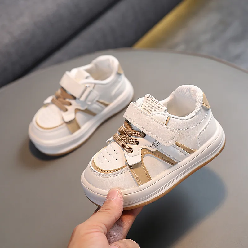 Sneakers Children's Shoes Autumn Girls Korean Color Matching Casual Hook and Loop Sneakers Boys Board 230421
