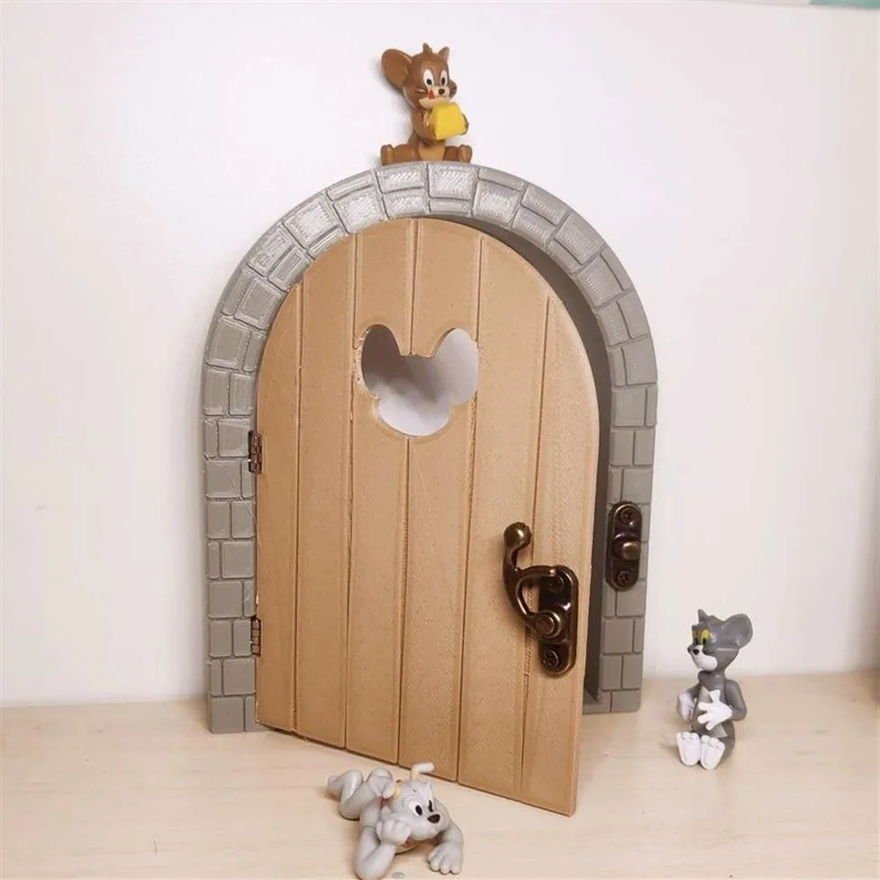 Katze Maus Jerrys Home Tür Steckdose Schutz Abdeckung Wand Aufkleber Schalter 3D Cartoon Niedliche Figur Anime Kinderzimmer Dekoration Geschenk 220422667