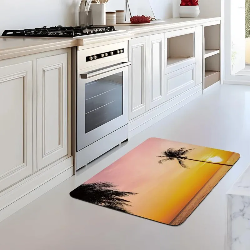 Tapetes Sunset Coast HD Impressão Personalizado Tapete Home Decor Mat Cozinha para Banheiro Não-Slip Floor Yoga Porta