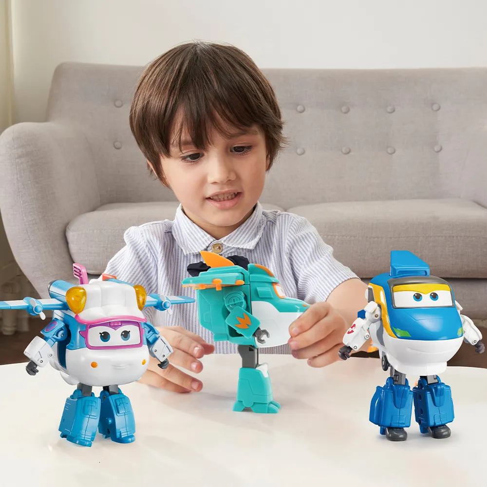 Set 2 Aviones Transformables Super Wings Tino Y Sally | Dinosaurio/avión, 12,7 Cm, Sin Pilas, Para 3+
