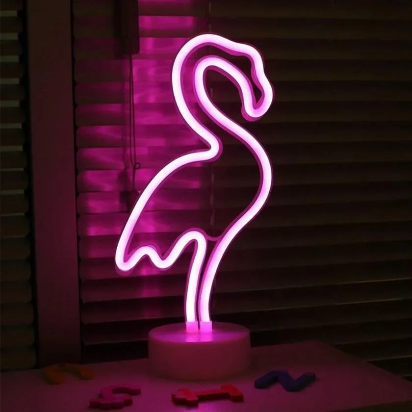 Mode LED Neon Sign Licht Vakantie Kerstfeest Romantische Bruiloft Decoratie Kinderkamer Home Decor Flamingo Maan Eenhoorn Heart256y