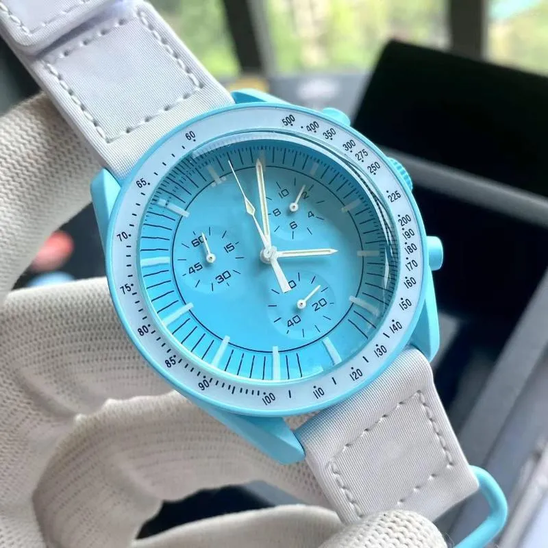 Armbandsurer för mäns klocka plastkvarts kronograf hög kvalitet